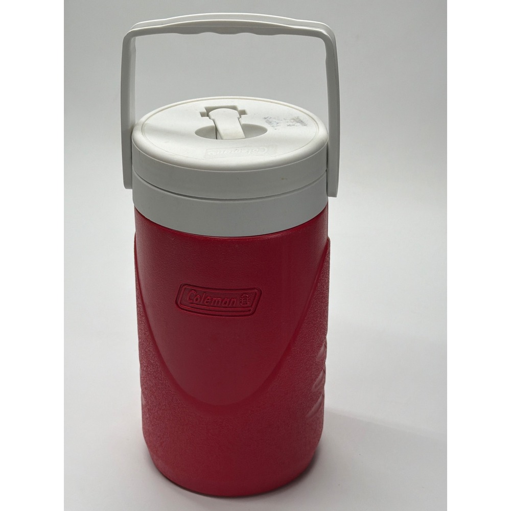Coleman 1/3‎ Gallon Insulated Water Jug Red White Model 3009 Vintage USA Made